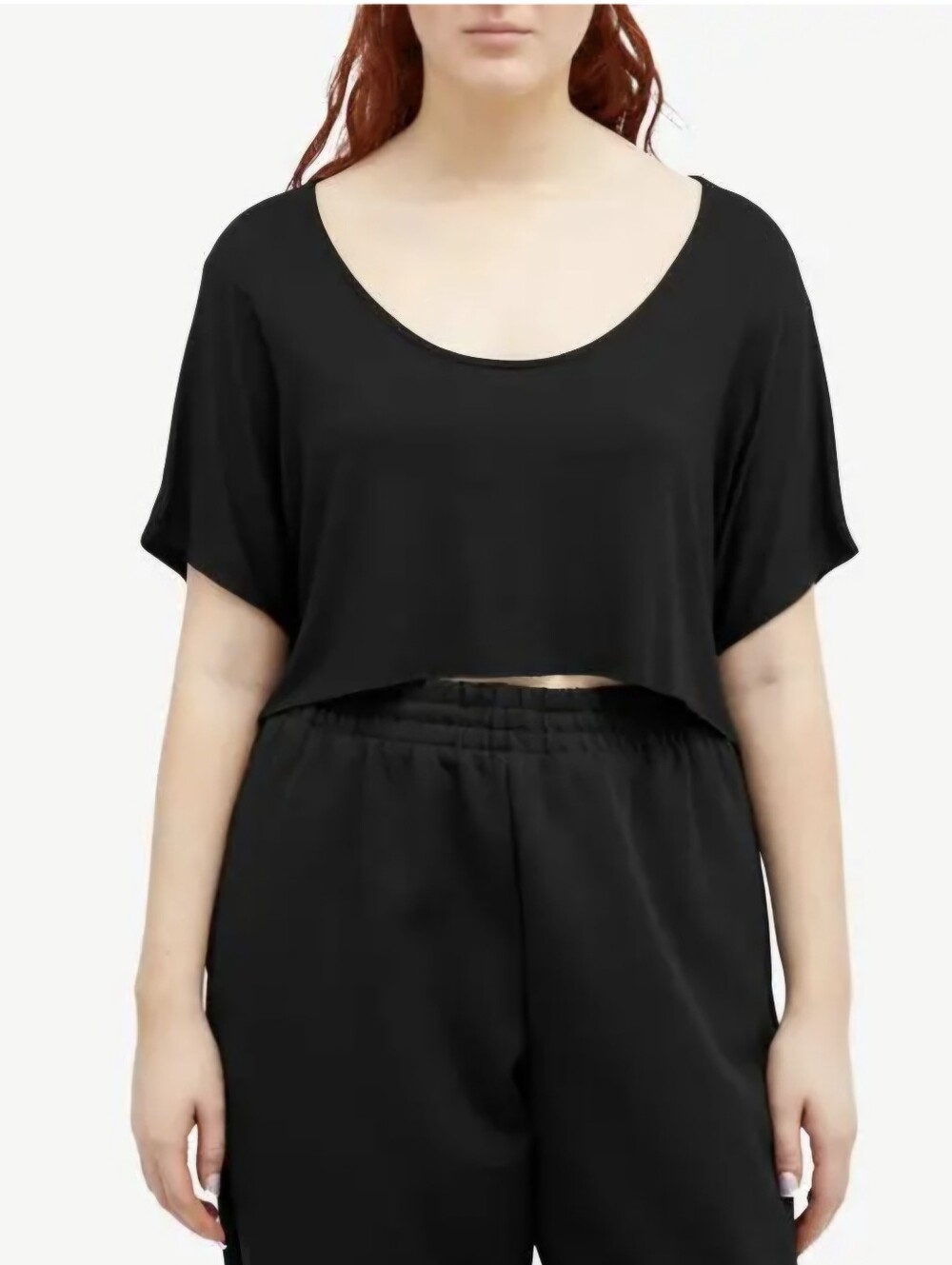 Joah Brown Relaxed Off-Shoulder Crop In Onyx Black | RARE | S/M - Picture 9 of 12